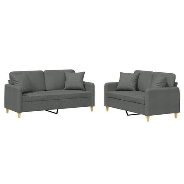 Maison Exclusive - Sæt af 2 sofaer med mørkegrå puder i stof