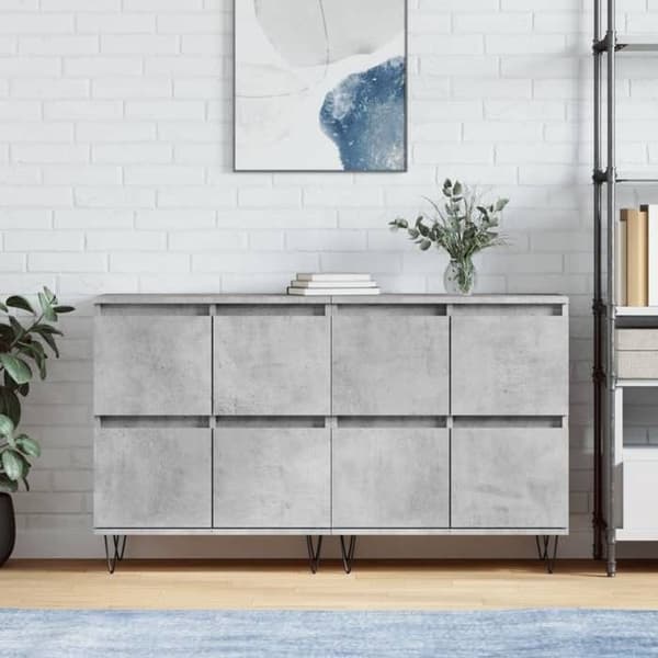 Maison Exclusive - Buffeter 2 stk grå beton ingeniørtræ betong grå