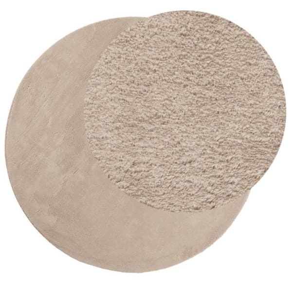 Maison Exclusive - HUARTE tæppe med bløde kort hår og vaskbart sand Ø 200 cm sand