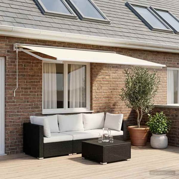 Maison Exclusive - Vaihtokangas markiisiin Kermansävy 400 × 300 cm Polyesteri