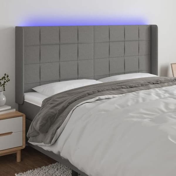 Maison Exclusive - LED-päätyharso Tummanharmaa 183x16x118/128 cm Kangas mörkgrå
