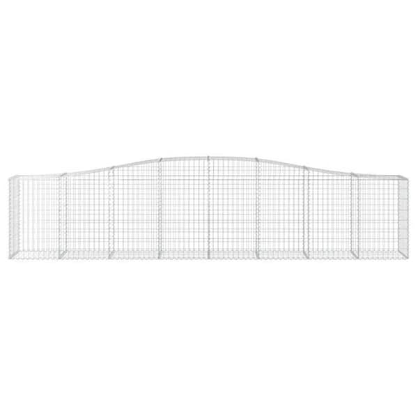 Maison Exclusive - Bågformade gabionkorgar 6 st 400x50x80/100 cm Galvaniserat stål silver-