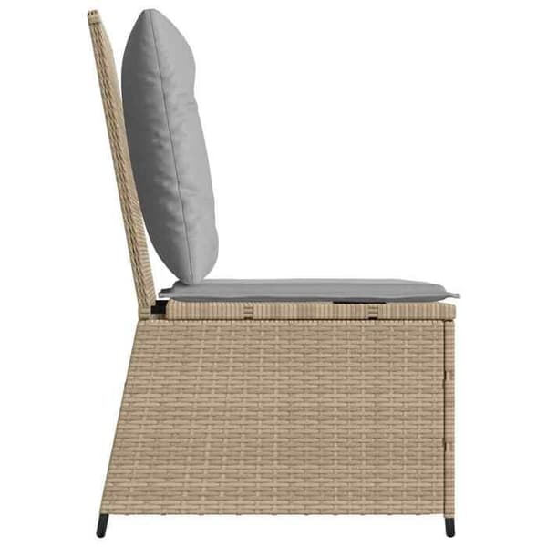 Maison Exclusive - Puutarhatuoli vaaleanbeige ja harmaa polyrottinki tyynyillä