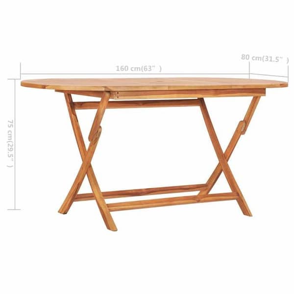 Maison Exclusive - Fällbord för trädgård 160x80x75 cm i solid teakträ