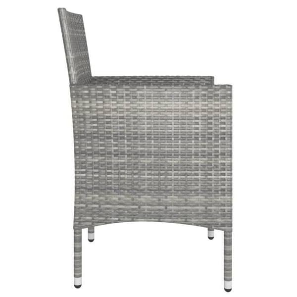 Maison Exclusive - 4 delar trädgårdsstol och pall i flätad resin Grå