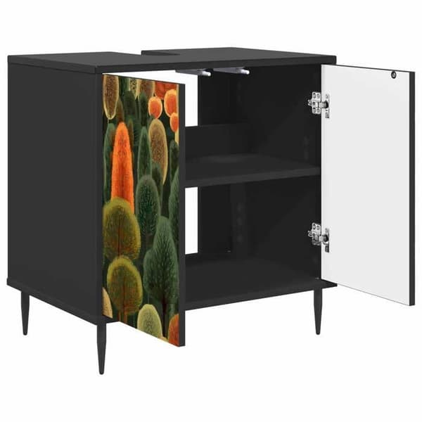 Maison Exclusive - Badeværelsesskab ZAANDAM Sort eg 60 x 40 x 61 cm