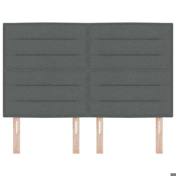 Maison Exclusive - LED-hovedgærde med LED-strips Mørkegrå 144 cm stof