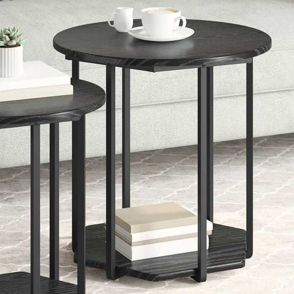 Maison Exclusive - Sæt af 2 sideborde, Sort eg 50 x 50 x 50,5 cm