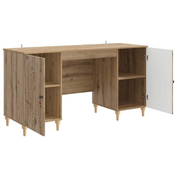 Maison Exclusive - Håndlavet egetræskontor 142,5 x 50 x 75 cm Ingeniørtræ