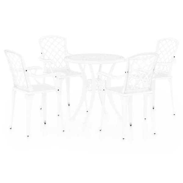 Maison Exclusive - Bistro sæt 5 stk. støbt aluminium hvid Vit