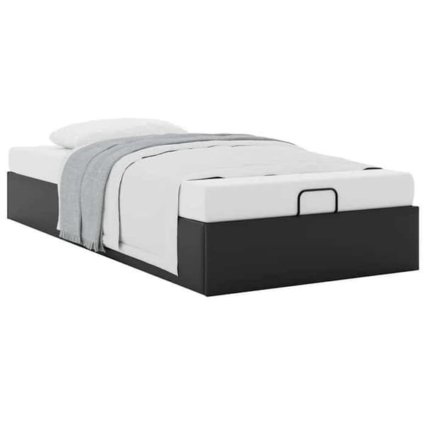 Sengestel ottoman - EKSKLUSIV HUS - Ottoman - 80x200 cm - Syntetisk læder sort - Hydraulisk løft Svart