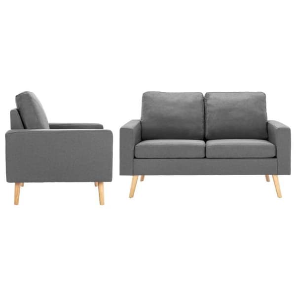 Maison Exclusive - 2 kpl sohvasetti Vaaleanharmaa kangas Ljusgrått