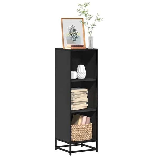 Maison Exclusive - Bibliotek sort 33,5x33x107,5 cm ingeniørtræ