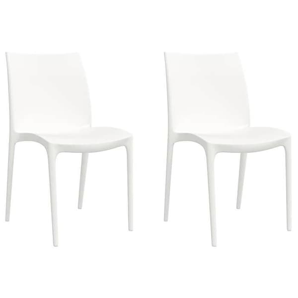 Maison Exclusive - Havestole sæt af 2 hvid 50x46x80 cm polypropylen Vit