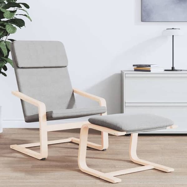 Maison Exclusive - Ljusgrå avslappningsstol i tyg Ljusgrått