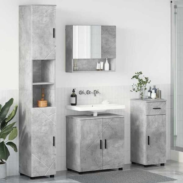 Maison Exclusive - 4 osan kylpyhuonekalustesarja Betoni harmaa