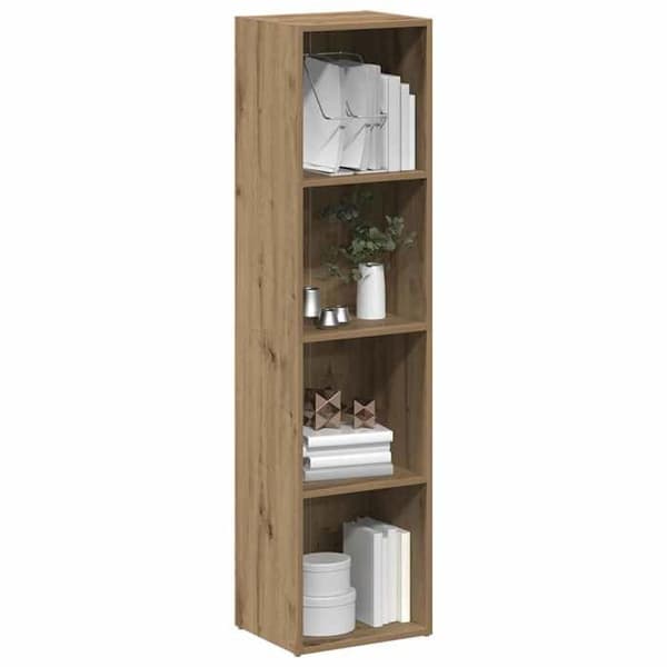Maison Exclusive - Bibliotek i egetræ, håndlavet 36x30x143 cm, ingeniørtræ