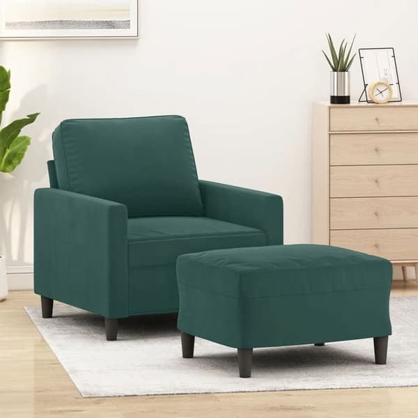 Maison Exclusive - Tuoli jalkatuella Tummanvihreä 60 cm Sametti