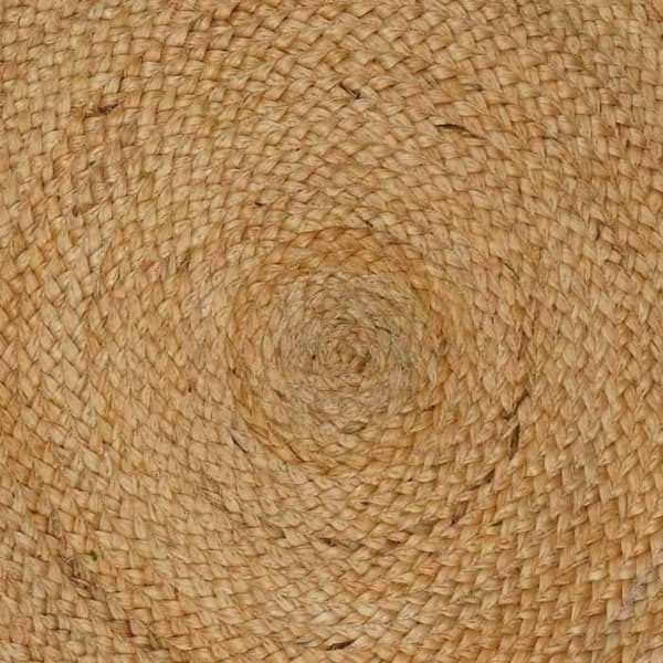 Tæppe - EKSKLUSIVT HUS - Naturlig Ø 120 cm - Jute - Rund - Brun Brun