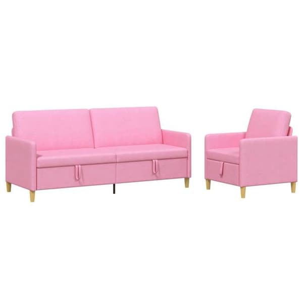 Maison Exclusive - Soffa med förvaring 2 st Rosa Polyester