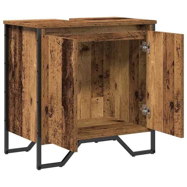 Vaskeskab - EKSKLUSIV HUS - 60x35x60 cm - Ingeniørtræ - Sort - Rummelig opbevaring Svart