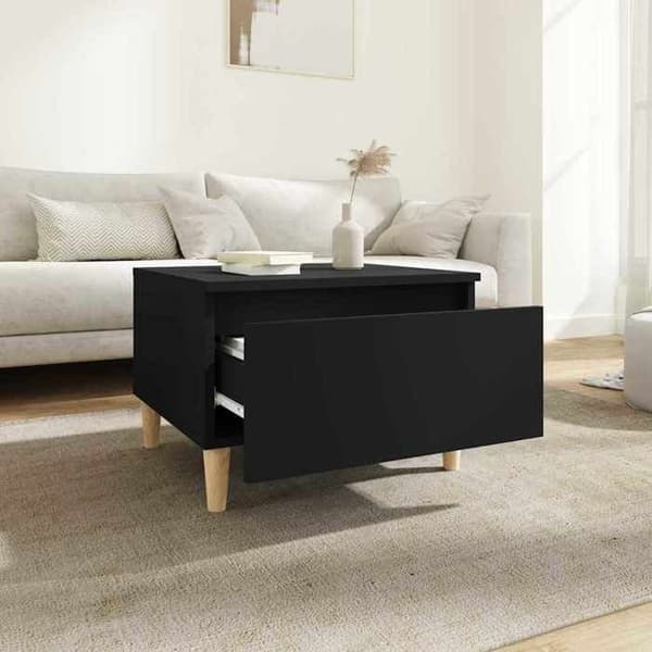 Sidebord - MAISON EXCLUSIVE - Sidebord - Sort - 50 x 46 x 35 cm - Rummelig skuffe Svart