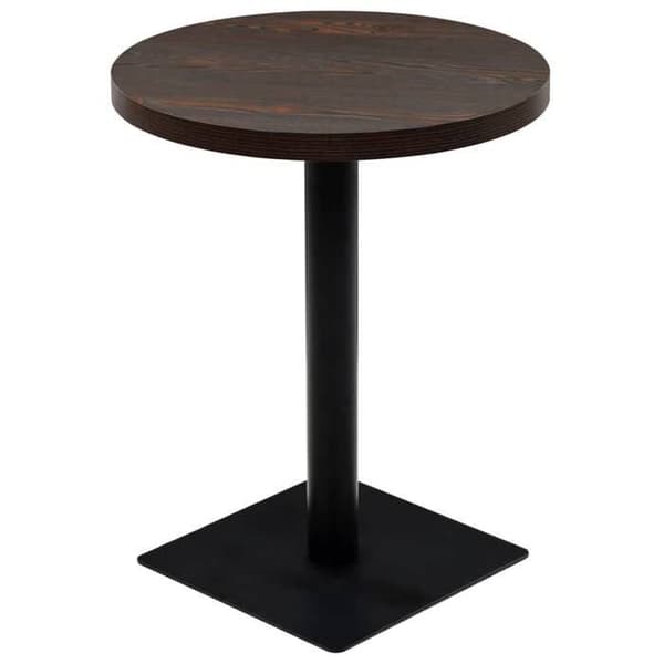 Maison Exclusive - Bistrobord MDF och stål Rund 60 x 75 cm Mörk ask