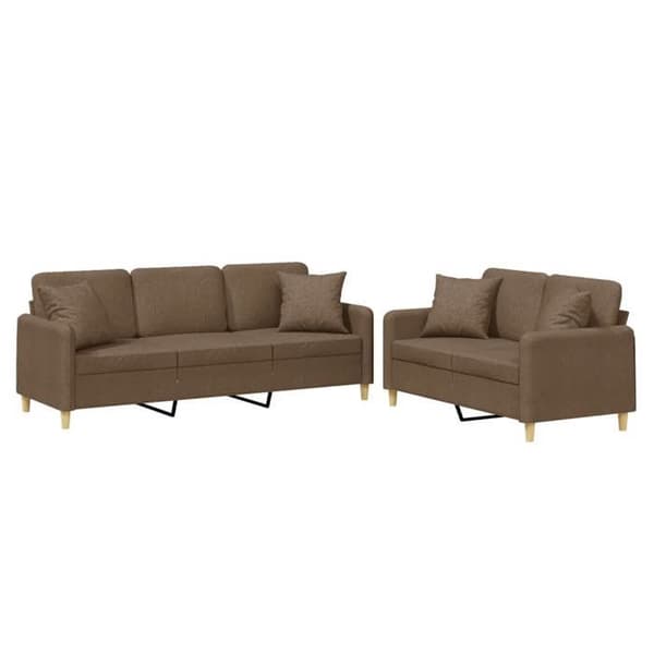 Maison Exclusive - 2 kpl sohvasetti ruskeilla kankailla tyynyillä