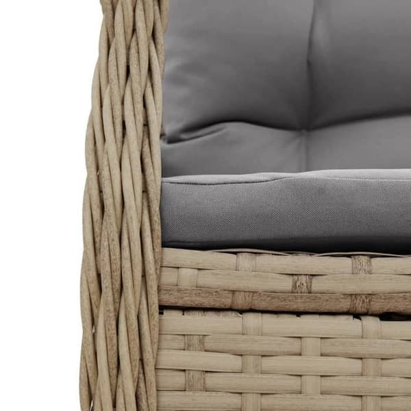 Maison Exclusive - Puutarhakalusteryhmä ja tyynyt 3 kpl Beige polyrottinki