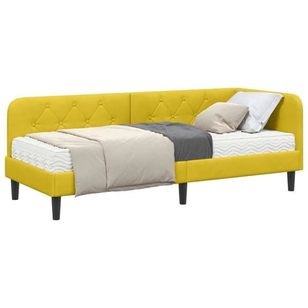 Maison Exclusive - Gul hörnsängram 80 x 200 cm Sammet Gul