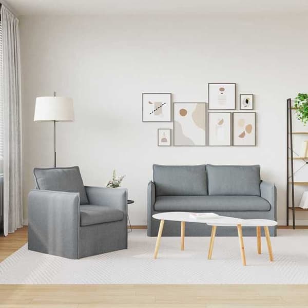 Maison Exclusive - 2-delars Soffgrupp Ljusgrå Tyg