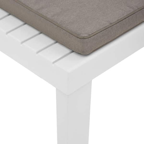 Maison Exclusive - Trädgårdssoffa med kuddar i vit plast
