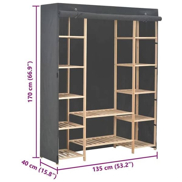 Maison Exclusive - Garderobe Grå 135 x 40 x 170 cm Stof Grå