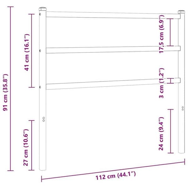 Maison Exclusive - Erstatnings hovedgærde metal hvid 100 cm