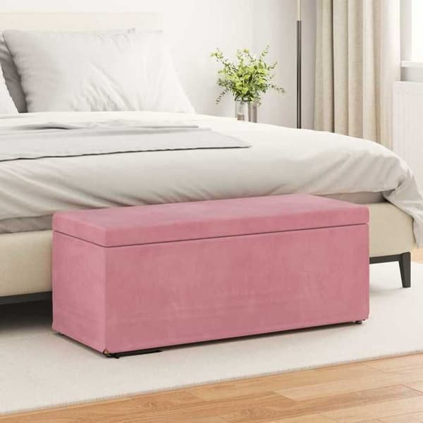 Taburet - EKSKLUSIV HUS - Rosa Taburet - Rosa - Velour & komposittræ - Moderne Ros
