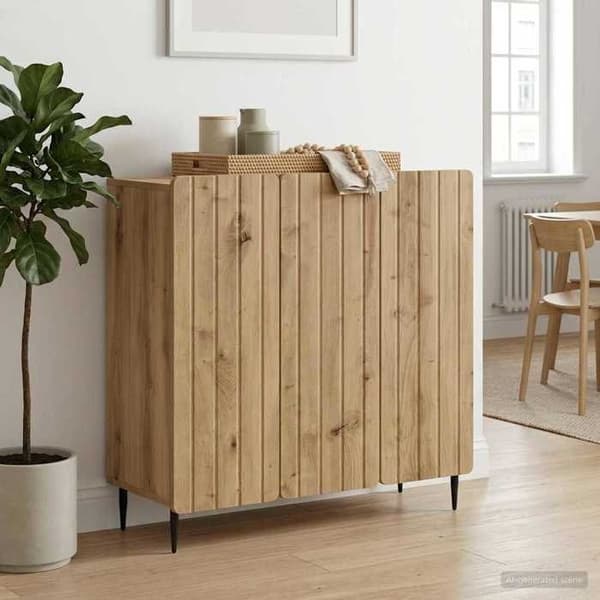 Maison Exclusive - Buffet i håndlavet egetræ 89 x 34,5 x 82 cm Ingeniørtræ