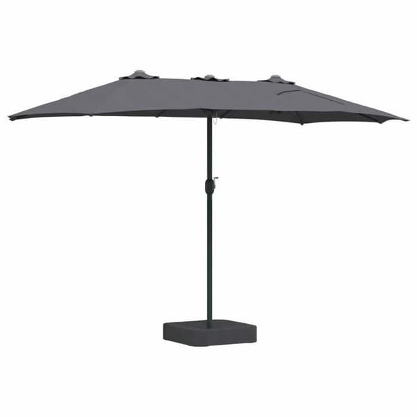 Hav parasol - MAISON EXCLUSIVE - 385 x 209 x 244 cm - Antracit - Polyester - Vippe & solcelle LED antracit