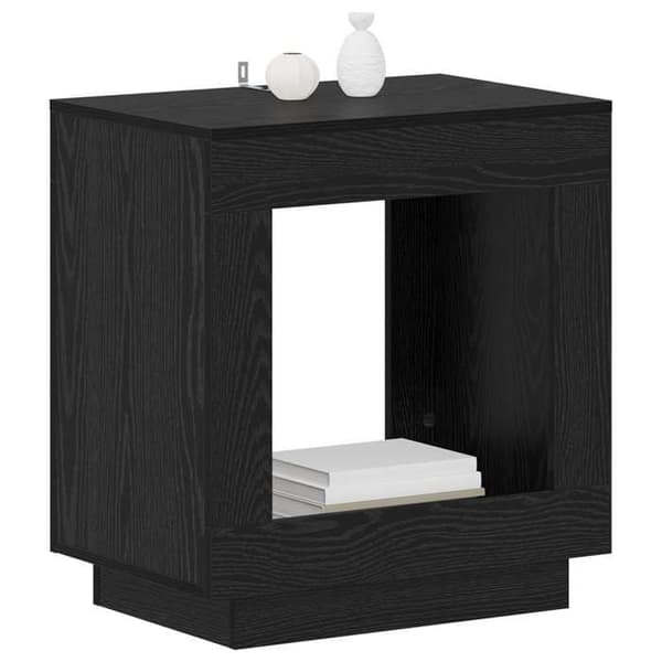 Sidebord - MAISON EXCLUSIVE - 60 x 40 x 65 cm - Sort eg - Ingeniørtræ - Rektangulær svart ek
