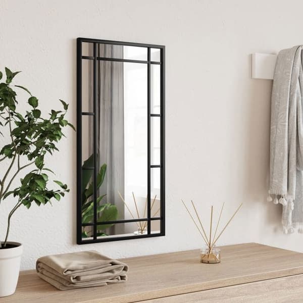 Maison Exclusive - Svart väggspegel 30x60 cm rektangulär järn