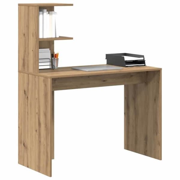 Maison Exclusive - Håndlavet egetræskontor 102 x 50 x 124 cm Ingeniørtræ Ek