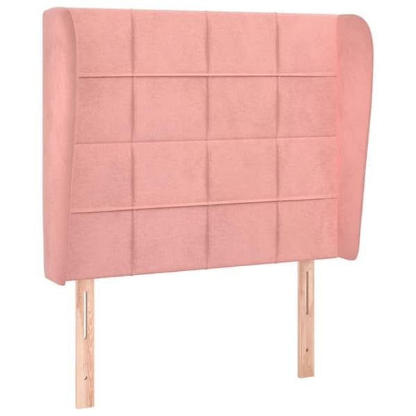 Maison Exclusive - Päätylevy korvilla Vaaleanpunainen 103x23x118/128 cm Sametti