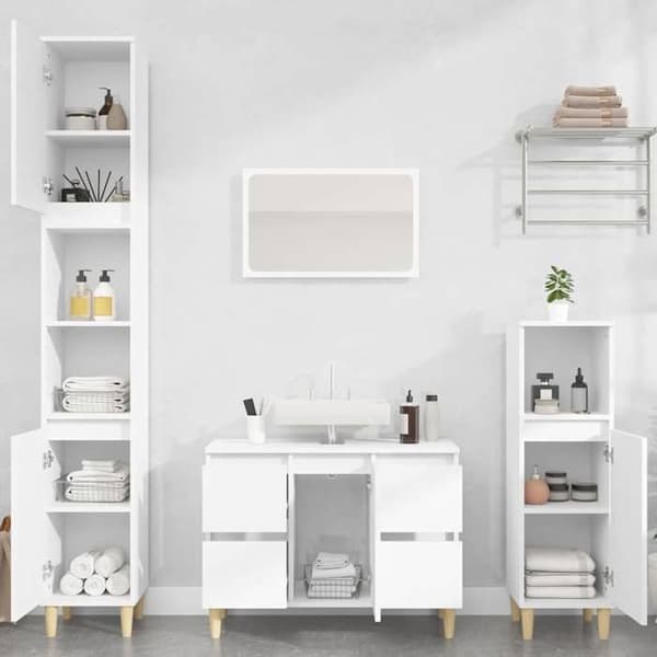 Maison Exclusive - Hvid vaskemøbel 80x33x60 cm ingeniørtræ