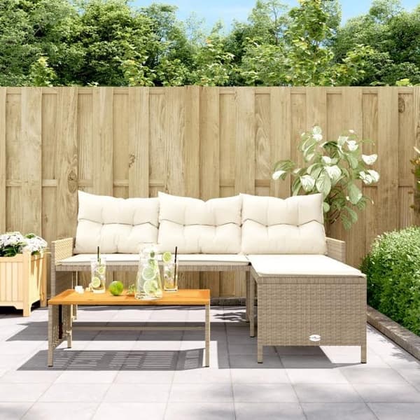 Maison Exclusive - Have sofa med bord og puder i L-form beige
