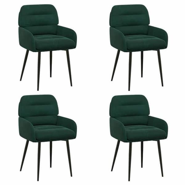 Maison Exclusive - Spisestuestole 4 stk Mørkegrøn Velour