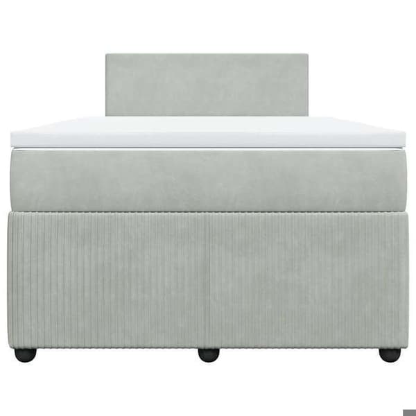 Maison Exclusive - Sängram med ribbotten och ljusgrå madrass 120x200cm Sammet