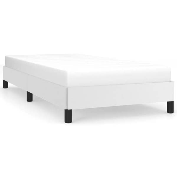 Maison Exclusive - Sengestel uden madras hvid 80x200 cm kunstlæder Vit