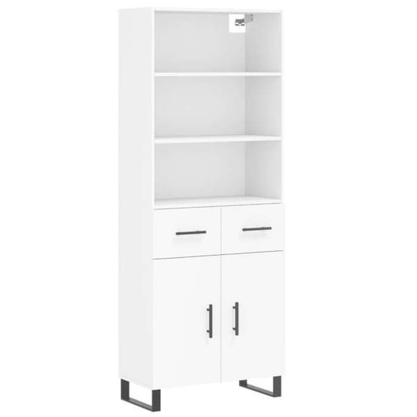 Buffé hög - Exklusivt hus - Vit - 69,5x34x180 cm - Metallben Vit
