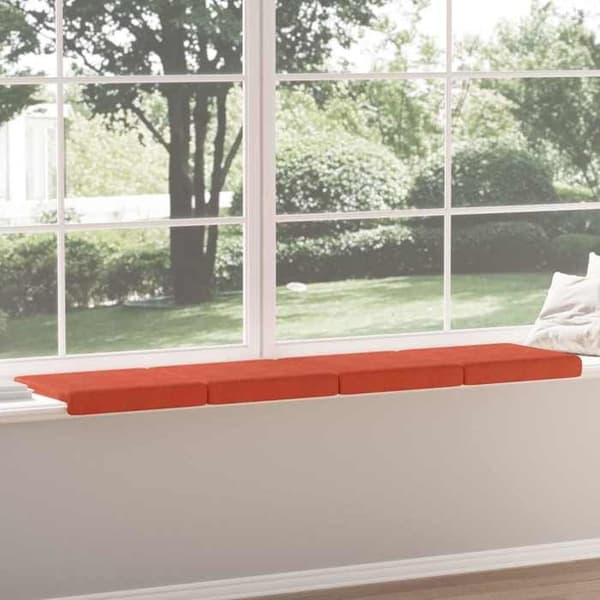 Maison Exclusive - Bänkdyna 4 st sammet ribbad Röd orange