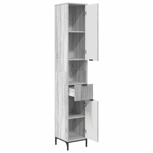 Maison Exclusive - Harmaa Sonoma kylpyhuonekaappi 31,5 x 33 x 190 cm
