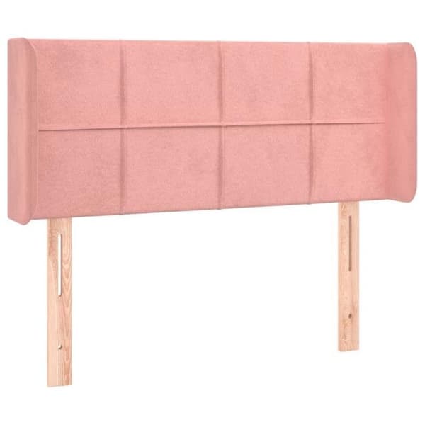Maison Exclusive - Päätylevy korvilla Vaaleanpunainen 83x16x78/88 cm Sametti Ros